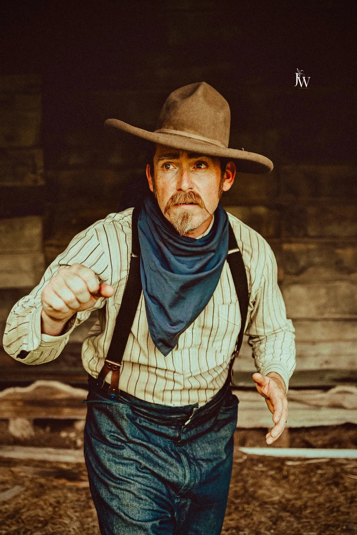 Performer in authentic cowboy costume